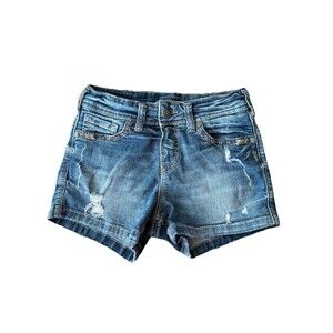 Silver Shorts Womens Size 28 Suki Mid Rise Inseam 3 Distressed Denim Bottoms